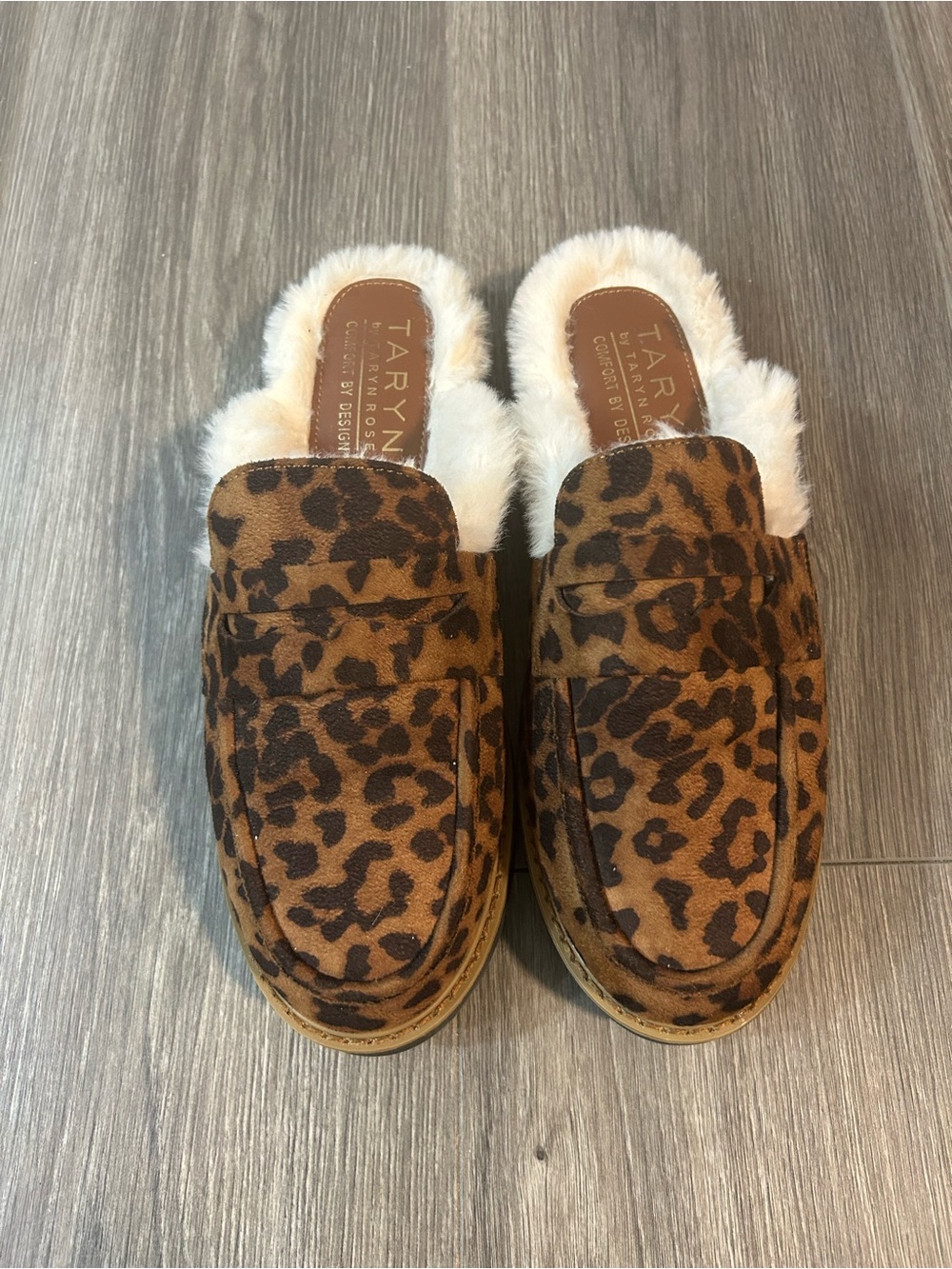 Taryn Rose Leopard Print Faux-Fur Lined Loafers - Brown & Black